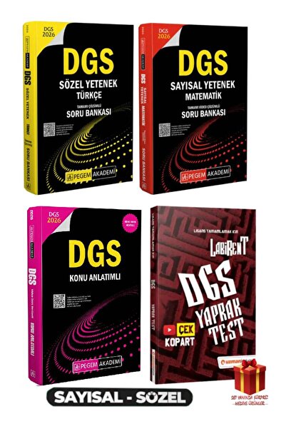Pegem Akademi Yayıncılık 2026 Dgs Türkçe Sözel Mantık-matematik Sayısal Mantı...
