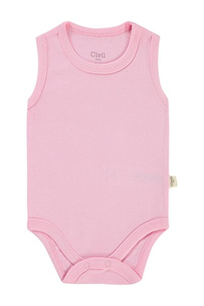Civil Baby Düz Renkli 1-3 Yaş Çıtçıtlı Badi - Pembe 24-36 Ay