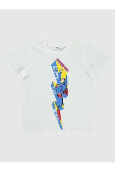 Superman تي شيرت مطبوع عليه البرق للأعمار من 6 إلى 9 سنوات - إكرو للأعمار من ...