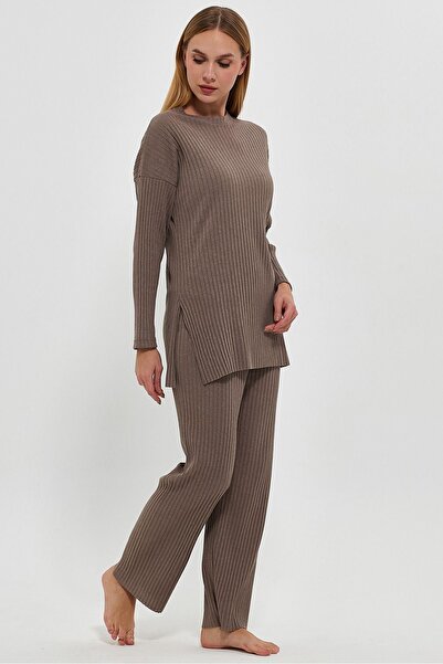 Oyga Γυναικείες γυναικείες πιτζάμες με ραβδώσεις και αθλητικές φόρμες, casual home wear πιτζάμες