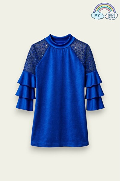 My Kids Wear Girls' Velvet Children's Dress for Special Occasions 4-12 Years Old 12102