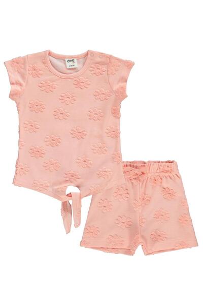 Civil Baby Daisy Embossed Shorts Set 6-18 Months - Powder 6-9 Months