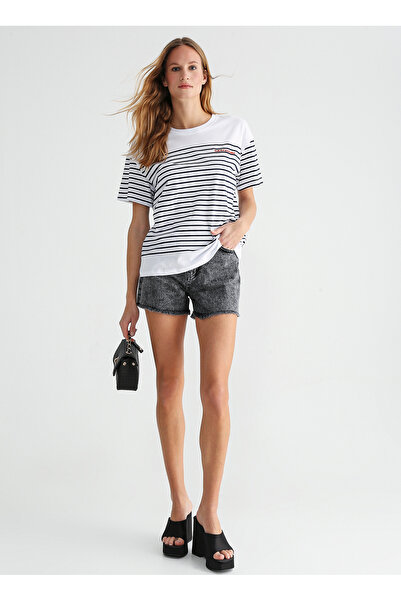 Fabrika Normal Bel Basic Antrasit Kadın Şort KALE