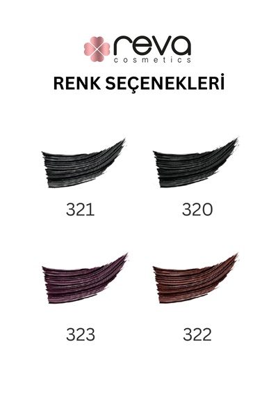 REVA Uzatan Hibrit Maskara Mürdüm - Hybrid Length & Curl Mascara Prune - No: 323 - Vegan Temiz Içerik