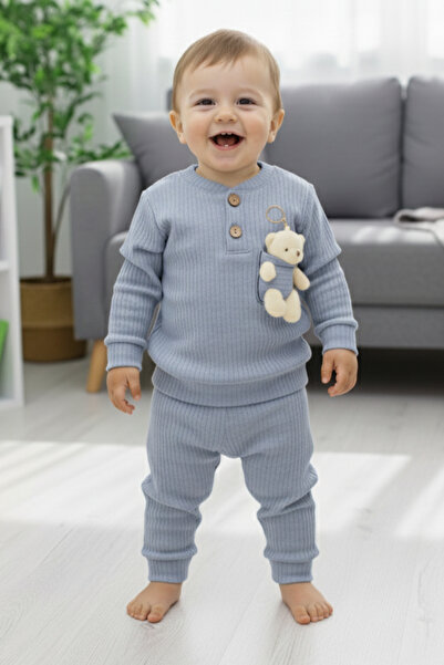 EYMİRGİYİM Oyuncak ayılı ikili takım Kız Erkek Çocuk Bebek 1 Yaş, 2 Yaş, 3 Yaş