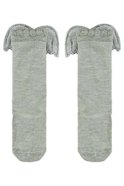 Civil Girls Angel Winged Knee Socks for Girls Aged 3-11 - Gray 9-10 Years Old