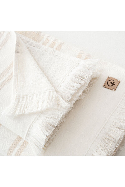 Ecocotton Erva 3-Piece Towel Set - 100% Organic Cotton and Linen, Melange Beige
