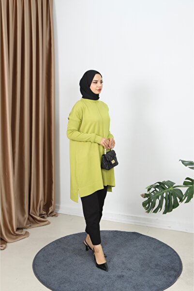 NİSUM MODA Ribbed Mercerized Tunic with Sleeves