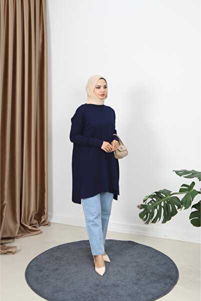 NİSUM MODA Τονίκ με ριμπέλ μανίκια και μερσεριζέ επένδυση