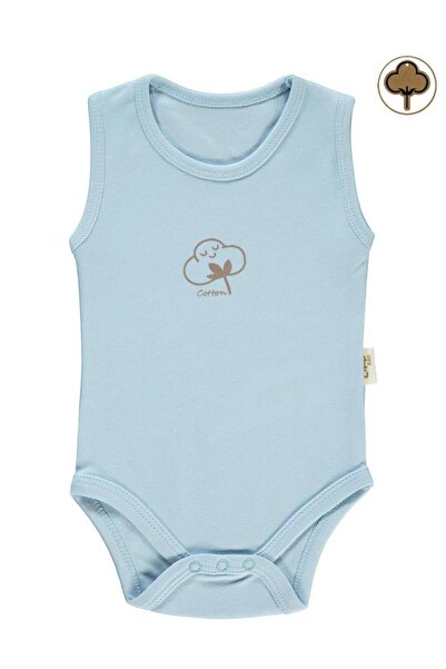 Civil Baby Organik Pamuklu 0-18 Ay Çıtçıtlı Badi - Mavi12-18 Ay