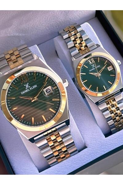 Daniel Klein Couple's Combination - Couple's Watch, Steel Band, Calendar Dial, 3 Atm B.13908M4