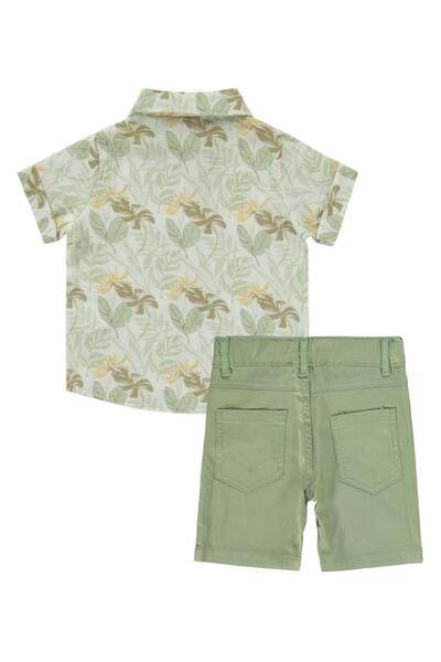 Civil Baby Green Leaf Patterned 6-18 Months Set - Khaki12-18 Months