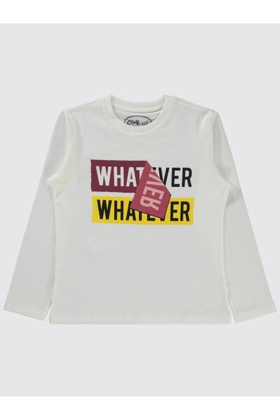 Civil Boys Whatever Printed Sweatshirt for Ages 6-9 - Ecru 7-8 Years