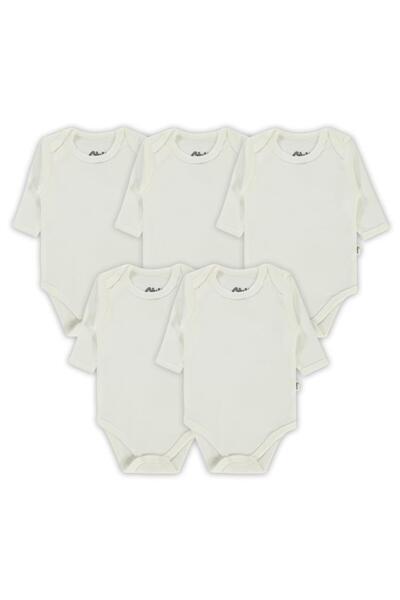 Civil Baby Plain Long Sleeve 5-Piece Set for 1-3 Years Old with Snap Fasteners - White 2-3 Years Old