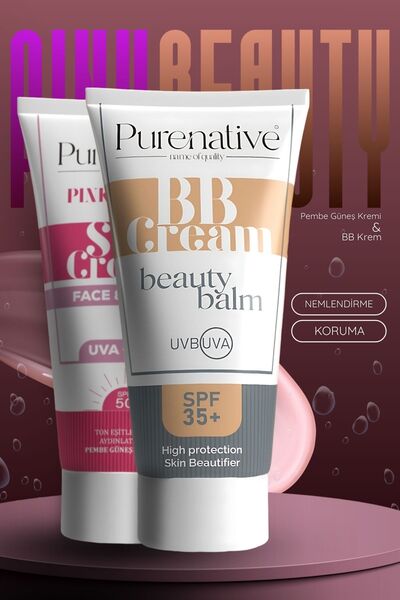 PURENATIVE Ikili Pembe Güneş Bb Cream Yumuşak & Soft Dokunuş Seti
