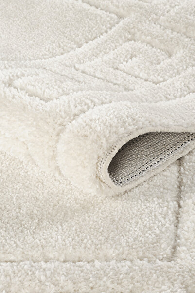 Post Halı Yumuşak Peluş Post Shaggy Sisal Halısı Krem Antrasit Oturma Odası Salon Mutfak Yoluk Halı Kilim