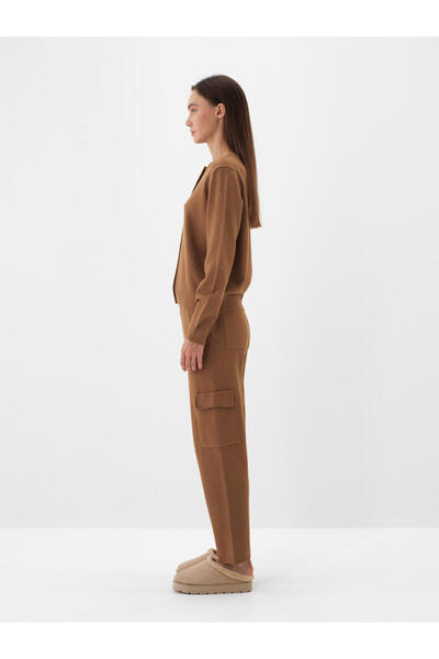 Xint Kadın Camel Yünlü Basic Hırka