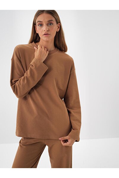 Xint Kadın Camel %100 Pamuk Basic Tişört