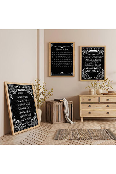 Zevahir Mobilya Dekorasyon Ξύλινο Σετ Τριπλών Εικόνων Θρησκευτικών Θεμάτων με...