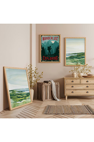 Zevahir Mobilya Dekorasyon Set de pictură din lemn cu trei piese cu rame din ...