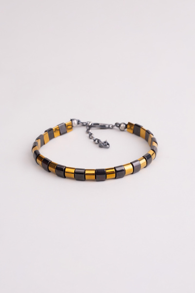 So CHIC... Hematit Taşlı Gümüş Erkek Bileklik