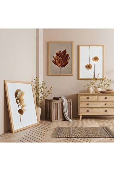 Zevahir Mobilya Dekorasyon Set de pictură din lemn cu ramă din lemn Earth Bre...
