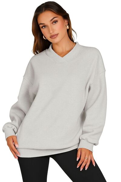 BENROMA Oversize V-Neck Sling Sleeve Detail Sweatshirt