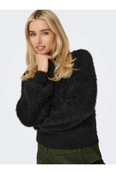 ONLY Onllulu Ls Rib Short O-Neck Cc Knt Women's Knitted Sweater 15350650