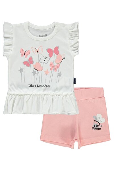 Miniworld Mobil Butterfly Shorts Set for 6-18 Months - Powder 6-9 Months