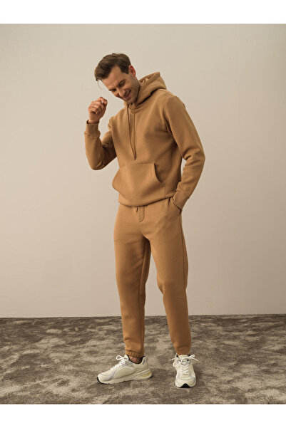 Xint Erkek Camel Pamuklu Regular Fit Basic Sweatpant