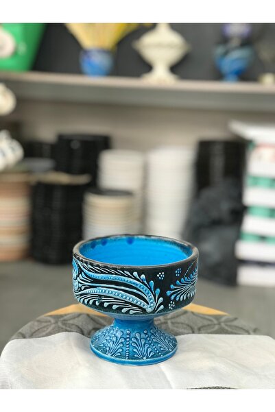 RGS HOMELİFE El Yapımı Çini Desenli Ayaklı Saksı – 13x15 cm