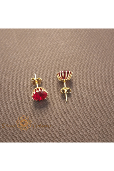 saratremo Cercei Regina Rubini – Cristal rosu placati aur 18K Brazilia