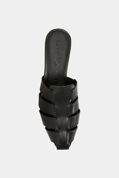 Katy Perry The Confidant Fisherman Mule Black Banded Slippers