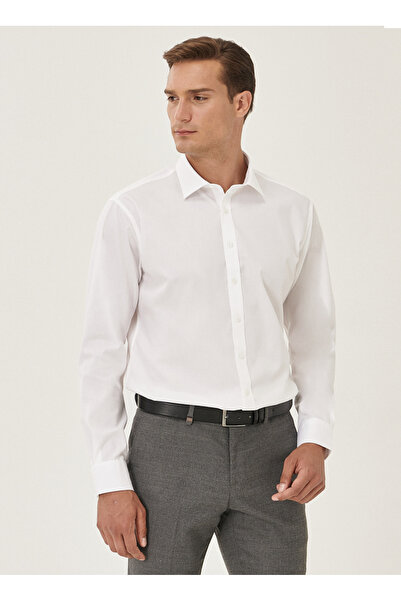 ALTINYILDIZ CLASSICS Comfort Fit Klasik Gömlek Yaka Beyaz Erkek Gömlek 4A2000...