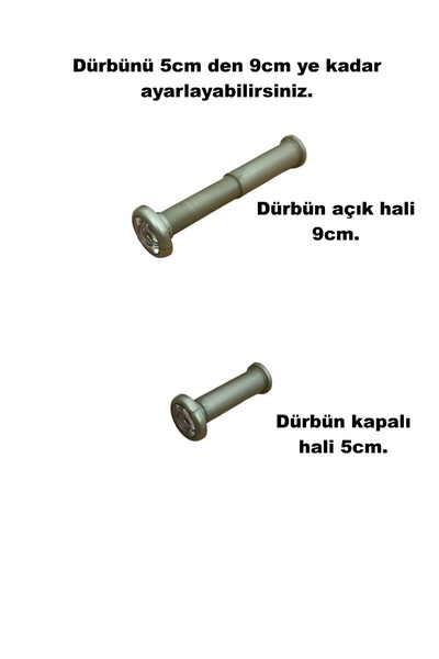 HOMDEP Dürbünlü Çelik Kapı Halka Model Taktak Tokmağı Delik Çapı 1,5cm Renk: Saten