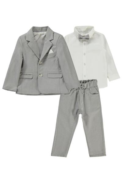 Concept. Concept 4-Piece Suit with Bow Tie and Jacket for Ages 2-5 - Gray3-4 Years
