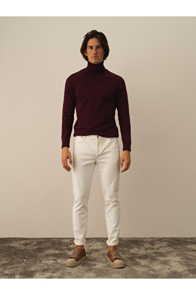 Xint Erkek Ekru Pamuklu Regular Fit Kadife Pantolon