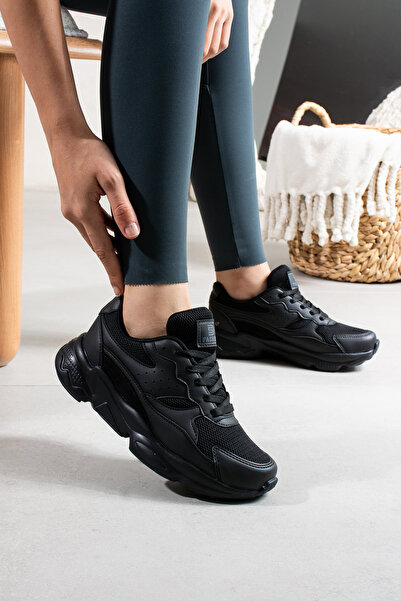 NAVİSHOES Pantofi sport negri pentru femei, cu șireturi, pantofi sport 168NAV