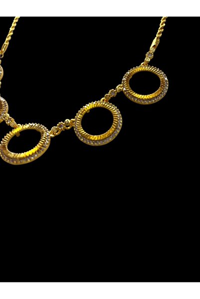 stainless steell Çeyrek 5 li kolye - Altın Kaplama