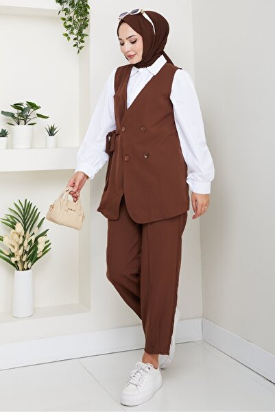 Bestenur Canvas Vest Trousers Double Suit 1395 - Bitter Brown