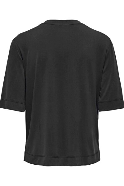ONLY Μπλουζάκι Onlhannah S/s O-neck Top Siyah Kadın Kısa Kol