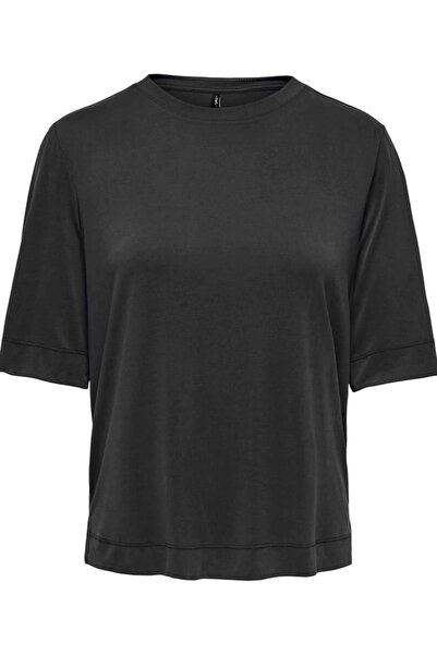 ONLY Μπλουζάκι Onlhannah S/s O-neck Top Siyah Kadın Kısa Kol
