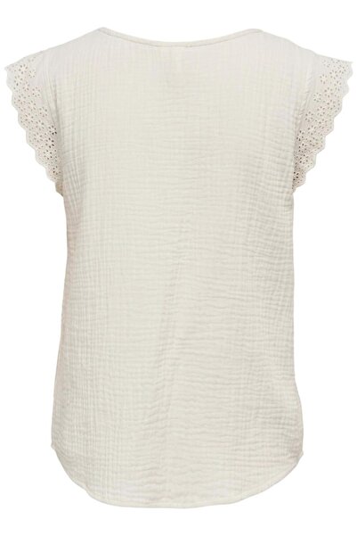 ONLY Γυναικεία Μπλούζα Κρέμα 15292918 Onlthyra Sl Mıx Top Noos Wvn