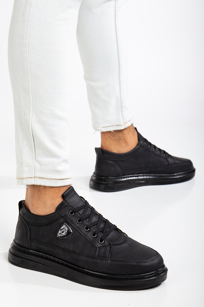 BY ERG SHOES Erkek Siyah Günlük Esnek Rahat Dikişli Hafif Poli Taban Yürüyüş Garantili Spor Ayakkabı