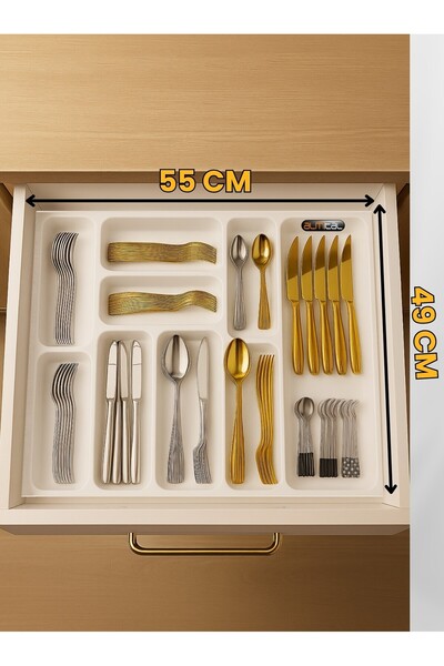 almital mobilya aksesuarları furniture accessories 55x49 εκ. Λευκή θήκη για κουτάλια με 9 θήκες που μπορεί να χωρέσει έως και 51*41 εκ.