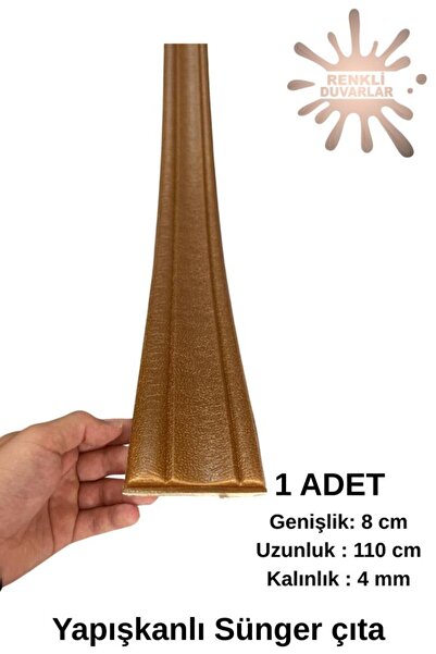Renkli Duvarlar Kahverengi Düz 8cm-110cm Yapışkanlı Çıta Çerçeve SüpürgelikDÜ...