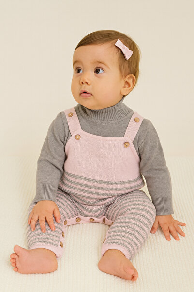 Minora Knitwear Baby Bodysuit Hanger Salopet Powder