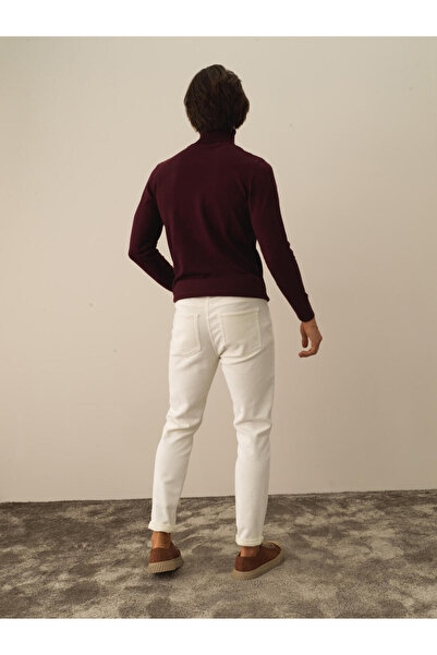 Xint Erkek Ekru Pamuklu Regular Fit Kadife Pantolon