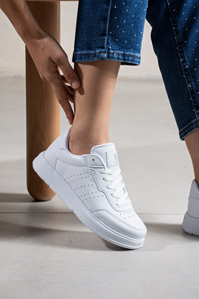 NAVİSHOES حذاء رياضي أبيض برباط للجنسين حذاء رياضي للمدرسة للنساء والرجال وال...