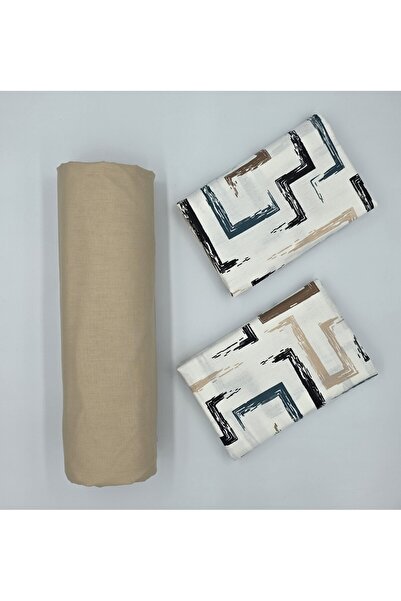 pınarhome collectıon New Season - 100% Organic Cotton, Soft Sand and Elastic Crossbody+Pillow Cover Corner Depth 28-30 cm